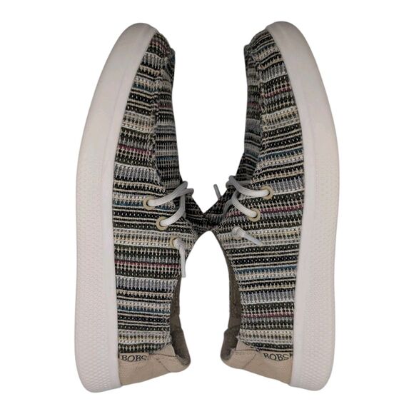 Bobs Skechers Skipper Textile Canvas Casual Comfort Boat Shoes Womens 7 Sneakers - Picture 8 of 11